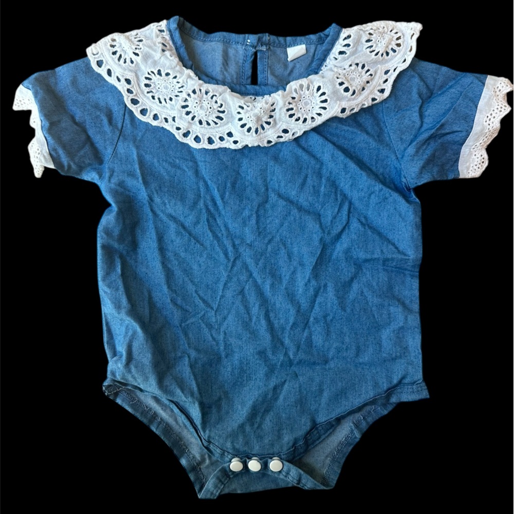 Baby girl denim romper